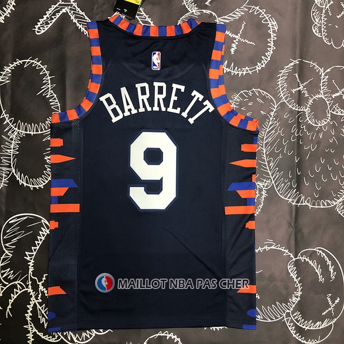 Maillot New York Knicks Rj Barrett NO 9 Ville Edition 2019-20 Bleu